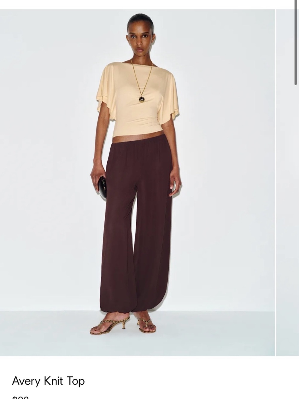 Reformation Pale Yellow Avery Tee